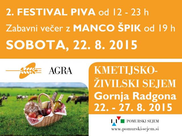 2. Festival piva na sejmu AGRA in koncert Mance Špik