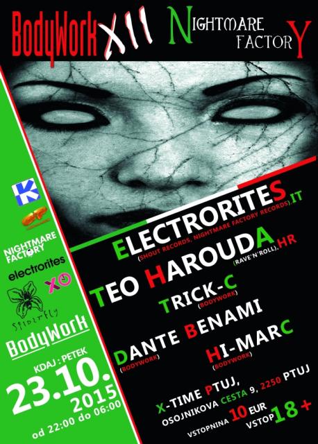 BodyWork XII: Nightmare Factory with Electrorites, 23.10.2015, XTime Klub, Ptuj