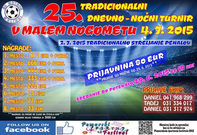 Pomurski športni festival - dnevno-nočni turnir v malem nogometu