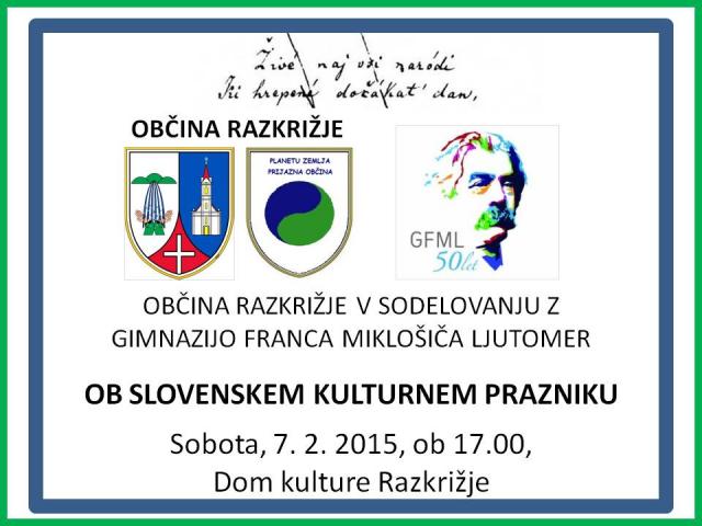 Prireditev ob slovenskem kulturnem prazniku