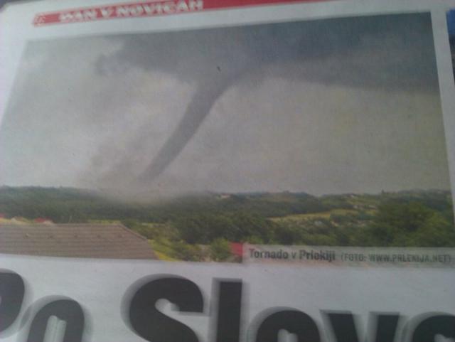 Tornado v Slovenskih novicah