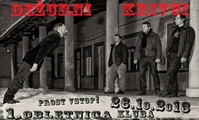 1. oblenica Kluba - koncert skupine Dežurni krivci
