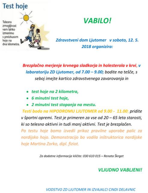 Test hoje, merjenje krvnega sladkorja in holesterola v krvi