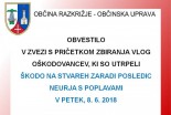 Obvestilo glede neurij - Občina Razkrižje