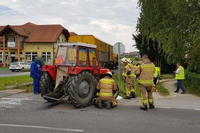 Trčenje traktorja in vlaka, foto: PGD Gornja Radgona