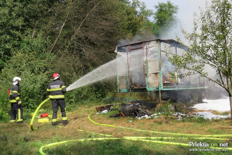 Požar čebelnjaka na Gibini