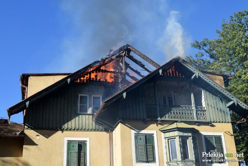 Požar v strehi Prekmurskega doma v Radencih