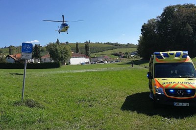 Helikopter v Miklavžu pri Ormožu, foto: Boštjan Kosajnč