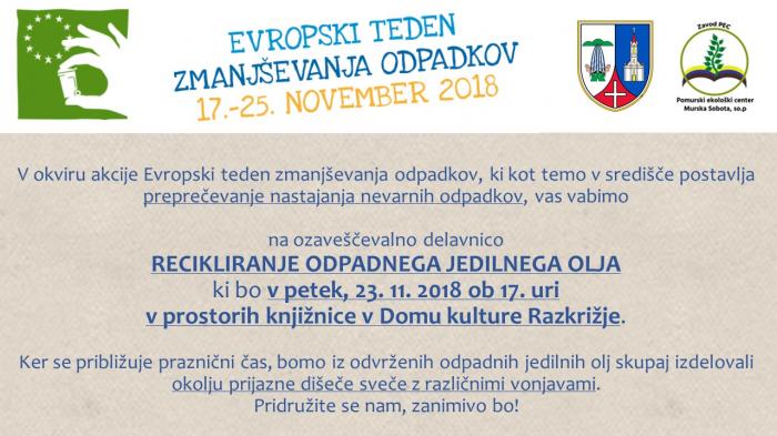 Recikliranje odpadnega jedilnega olja