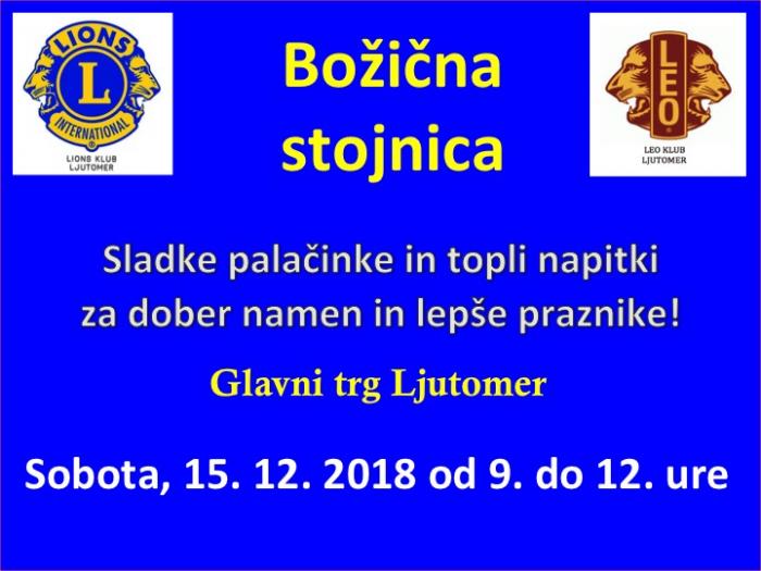 Božična stojnica Lions in Leo kluba Ljutomer