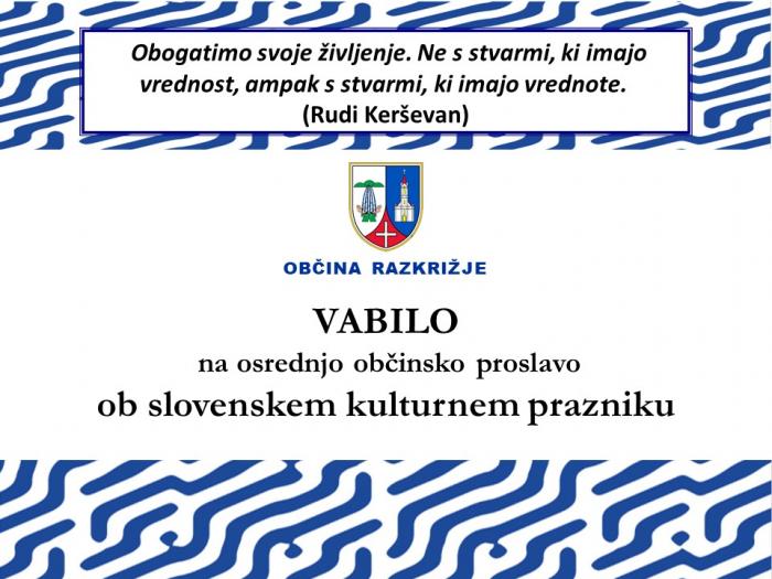 Osrednja občinska proslava ob slovenskem kulturnem prazniku
