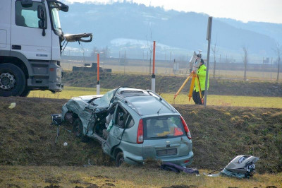 Prometna nesreča na cesti Lenart - Ptuj