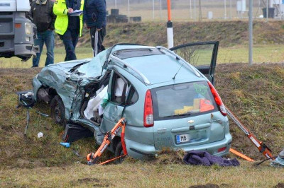 Prometna nesreča na cesti Lenart - Ptuj