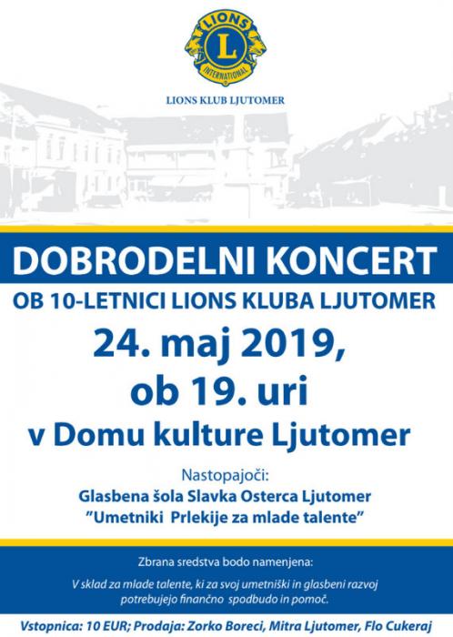 DOBRODELNI KONCERT OB 10-LETNICI LIONS KLUBA LJUTOMER