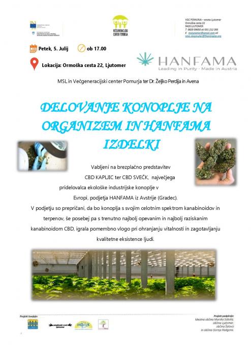 DELOVANJE KONOPLJE NA ORGANIZEM in HANFAMA IZDELKI