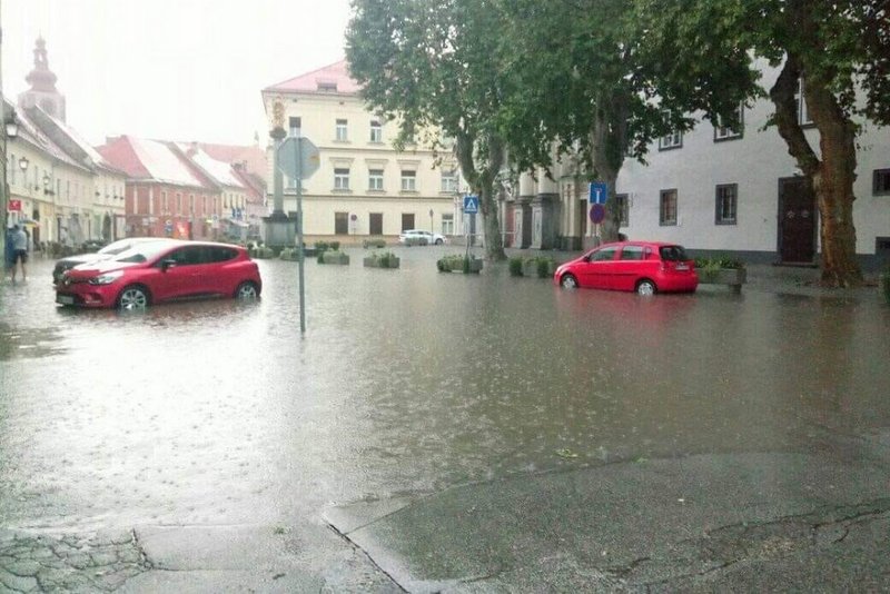 Poplavljen Ptuj, foto: Sandra Fajfarič/Neurje.si