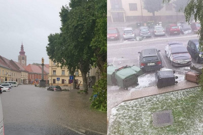 Ptuj je popoldan zajelo močno neurje