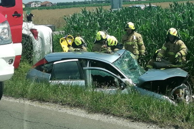 Prometna nesreča v Černelavcih, foto: Radarji v Pomurju/Potisk Saso