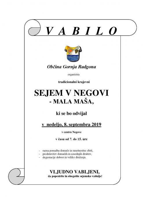 Sejem v Negovi - Mala maša