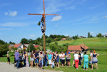 Postavljanje klopotca pri Filipičevih v Precetincih