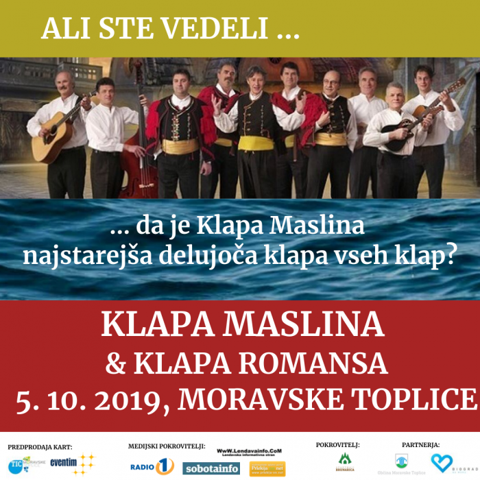 Večer najlepših dalmatinskih pesmi: Klapa Maslina, Klapa Romansa