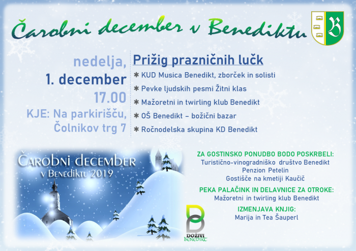 Prižig prazničnih lučk v Benediktu