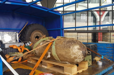 Deaktivacija letalske bombe v Mariboru, foto: PU Maribor