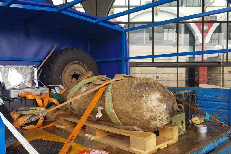 Deaktivacija letalske bombe v Mariboru, foto: PU Maribor