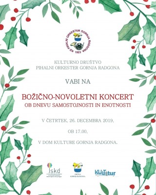 BOŽIČNO-NOVOLETNI KONCERT OB DNEVU SAMOSTOJNOSTI IN ENOTNOSTI