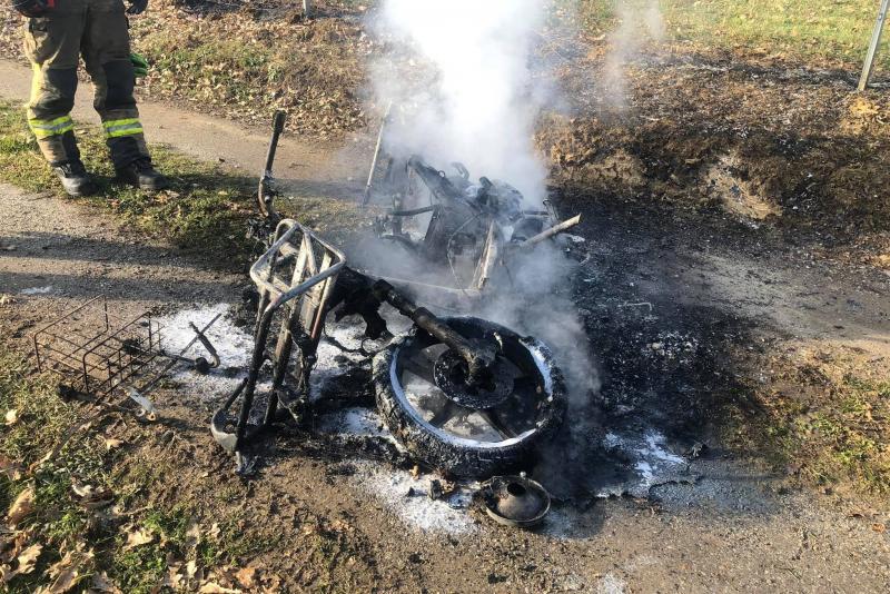 Moped je bil uničen, foto: PGD Gornja Radgona