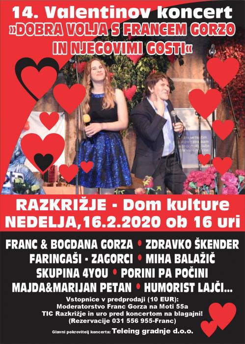 14. Valentinov koncert Franca Gorze z njegovimi gosti