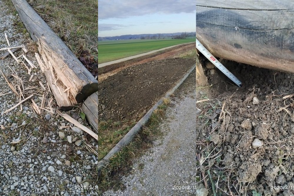 Poškodbe na potki ob Gajševskem jezeru