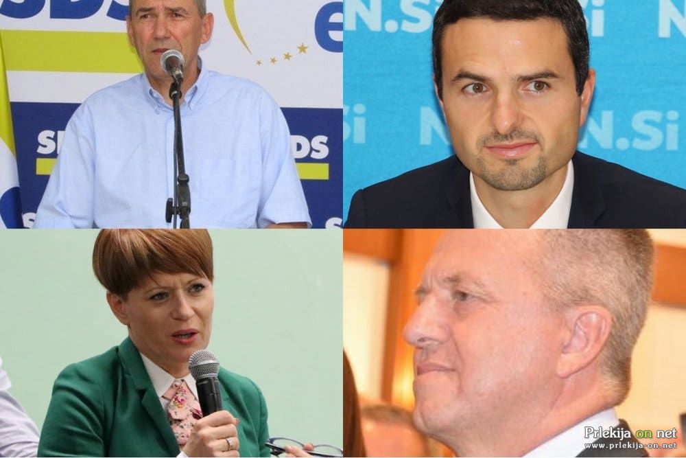 Voditelji strank nove koalicije: Janez Janša, Andrej Tonin, Aleksandra Pivec in Zdravko Počivalšek