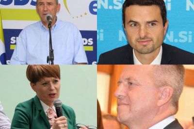 Voditelji strank nove koalicije: Janez Janša, Andrej Tonin, Aleksandra Pivec in Zdravko Počivalšek