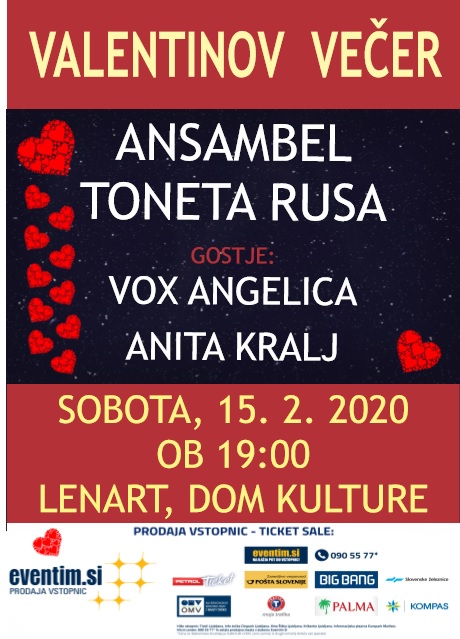 Valentinov večer z ansamblom Toneta Rusa
