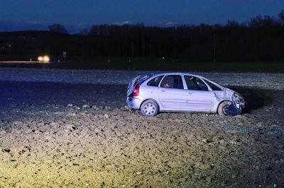 Voznik je pod vplivom alkohola zapeljal s cestišča, foto: PGD Murska Sobota