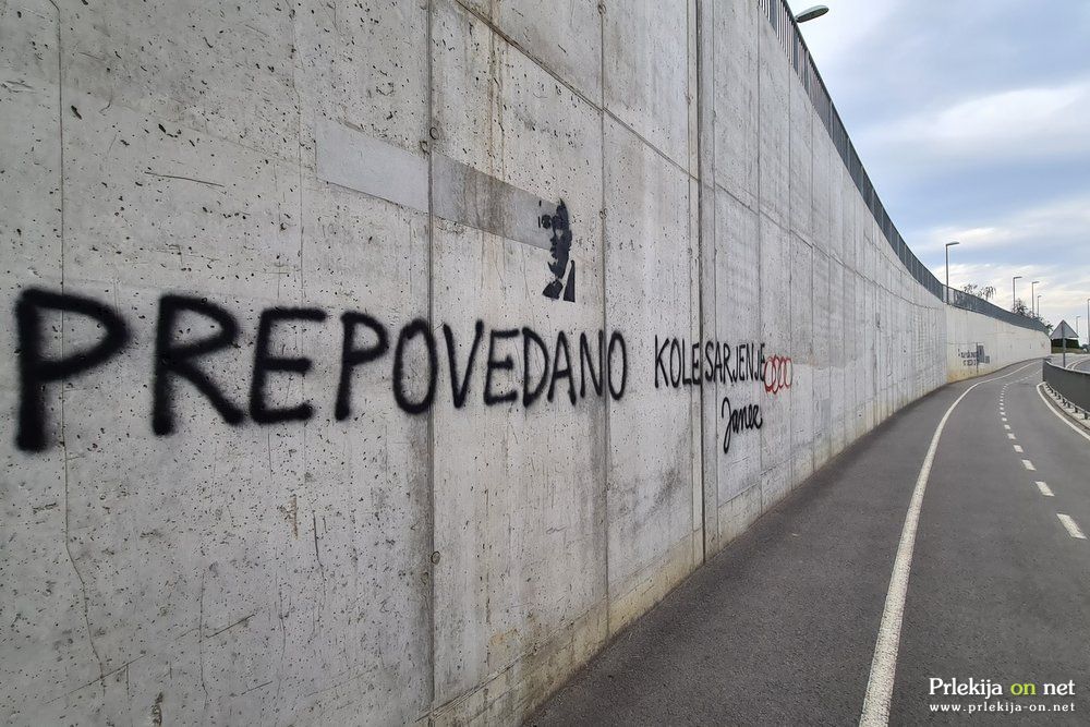 Grafiti proti Janši v Ljutomeru