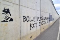 Grafiti proti Janši v Ljutomeru