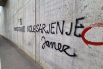 Grafiti proti Janši v Ljutomeru