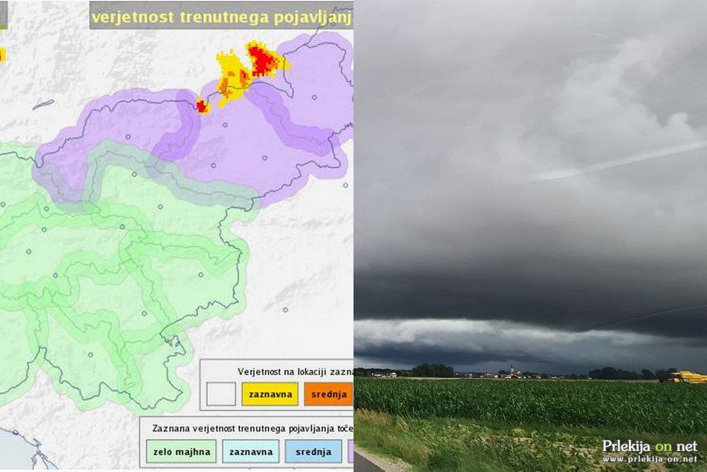 S severa se nam približujejo nevihtni oblaki