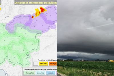 S severa se nam približujejo nevihtni oblaki