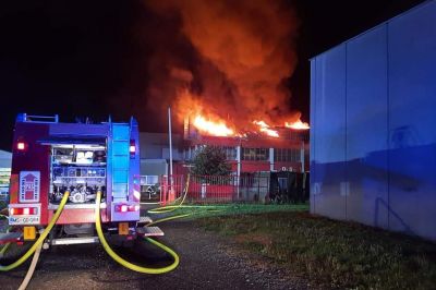 Požar proizvodne hale, foto: PGD Gornja Radgona