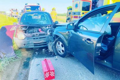 Prometna nesreča v Gorici, foto: PGD Murska Sobota