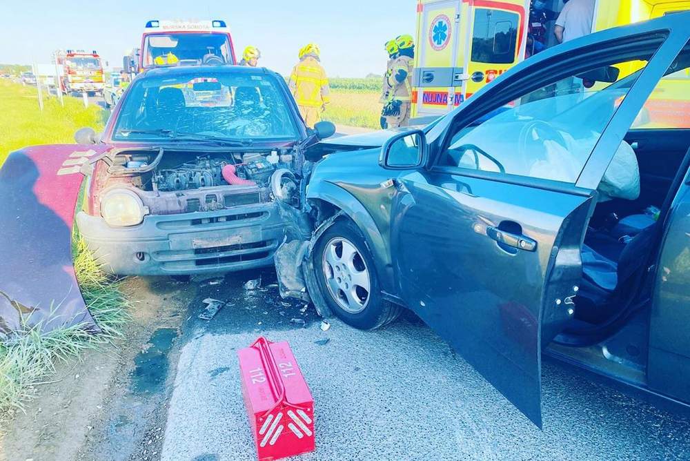 Prometna nesreča v Gorici, foto: PGD Murska Sobota