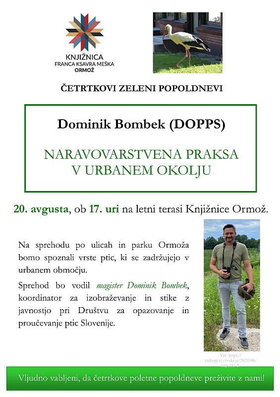 Dominik Bombek: NARAVOVARSTVENA PRAKSA V URBANEM OKOLJU