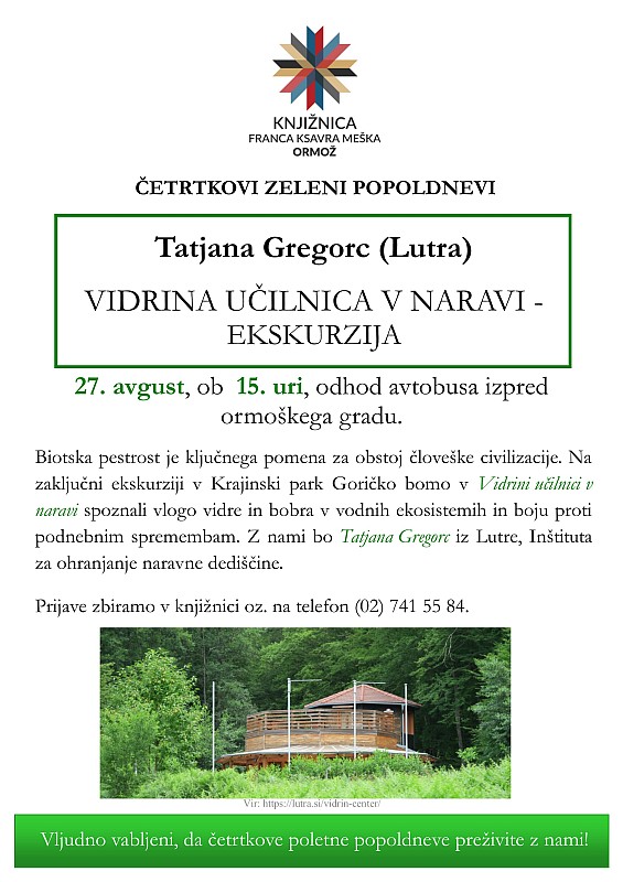 Tatjana Gregorc (Lutra): VIDRINA UČILNICA V NARAVI - EKSKURZIJA