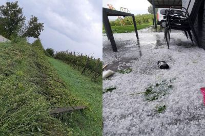 Veter in toča sta povzročila veliko škode