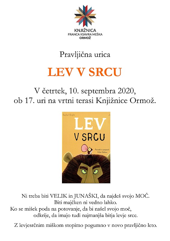 Pravljična ura LEV V SRCU v Knjižnici Ormož