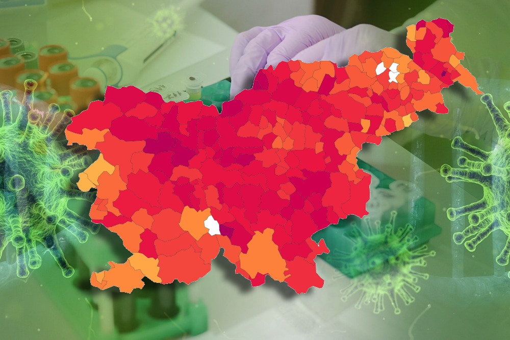 V zadnjih 14 dneh je praktično celotna Slovenija v rdečem in skorajda ni več občine, kjer ni bila potrjena vsaj ena okužba