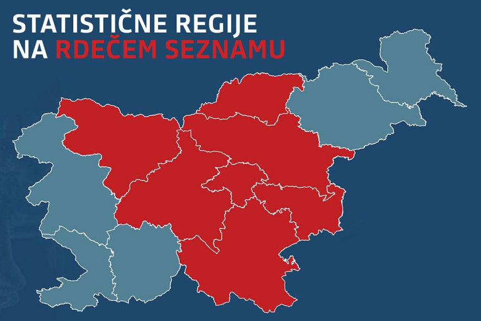 Statistične regije na rdečem seznamu